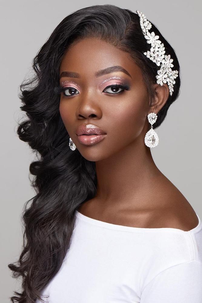 Wedding Half Curly Hairstyles For Medium Length Hair: Make-Up Artist,  Eye liner,  African Wedding Hairstyles  