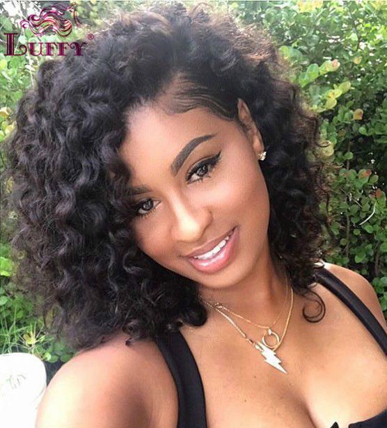 Curly hair styles for black women: Lace wig,  Afro-Textured Hair,  Bob cut,  Regular haircut,  Short Curly Hairs  