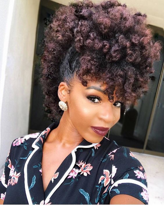 Curly Bun Hairstyles For Short Black Hair on Stylevore