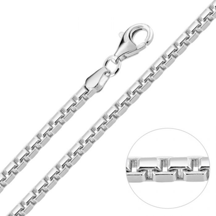 Sterling Silver 2.8mm Box Chain Necklace Diamond Cut £62.00: 