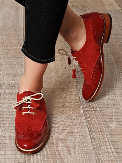 Want to try red shoes women, Brogue shoe on Stylevore