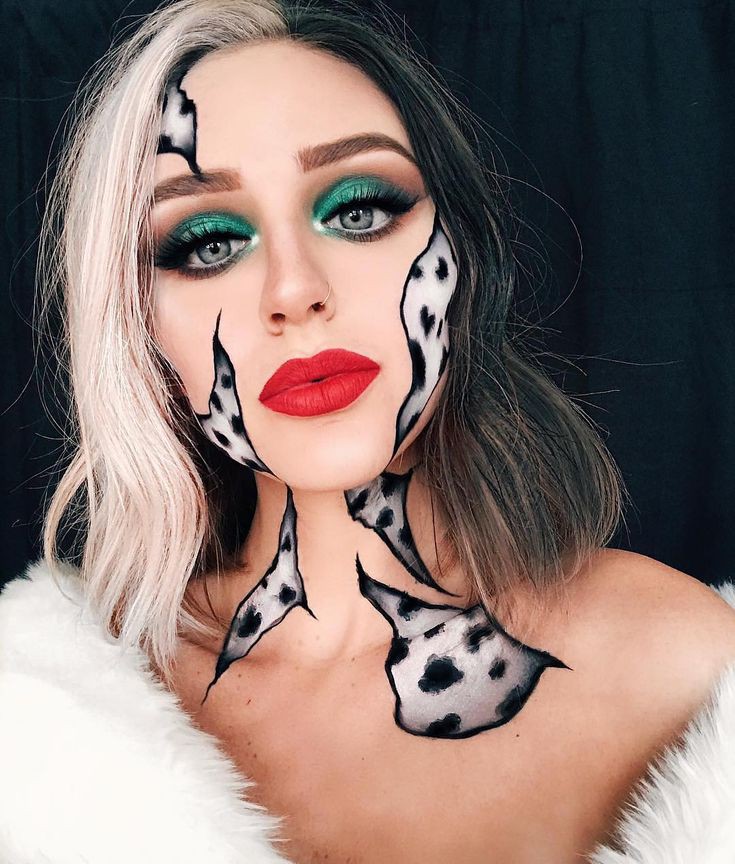 Cruella deville halloween makeup on Stylevore