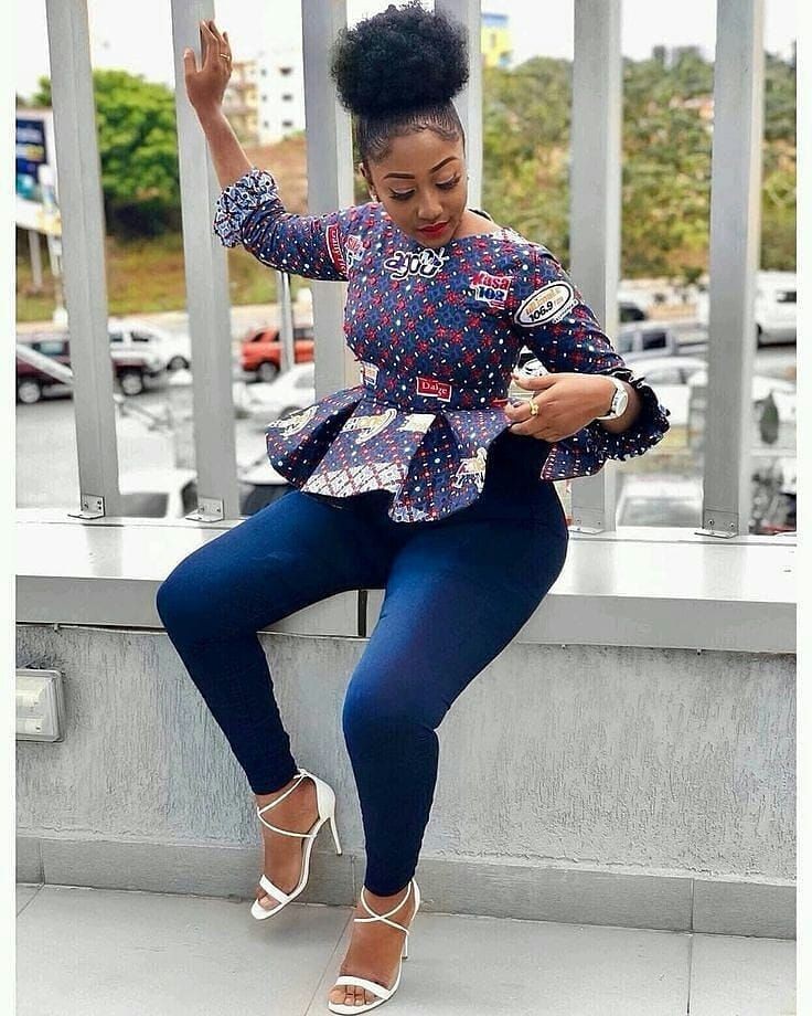 Fabulous Ways To Pair Ankara Tops With Jeans: Aso ebi,  Ankara With Denim  