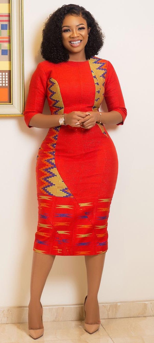 Serwaa amihere african print styles: Bodycon dress,  African Dresses,  Kente cloth,  Serwaa Amihere,  Kitenge Dresses  