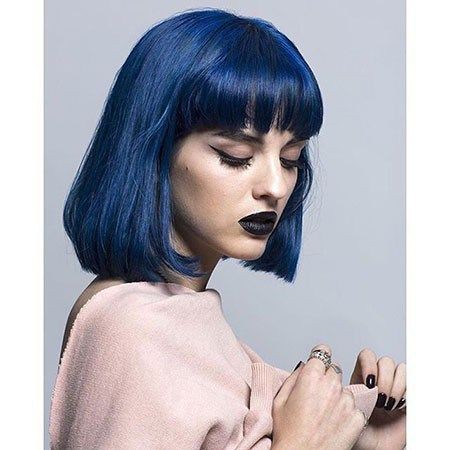 Hair Color Ideas: Blue Sky Creativity – Jagged Sapphire Bob - Hairstyles  Weekly