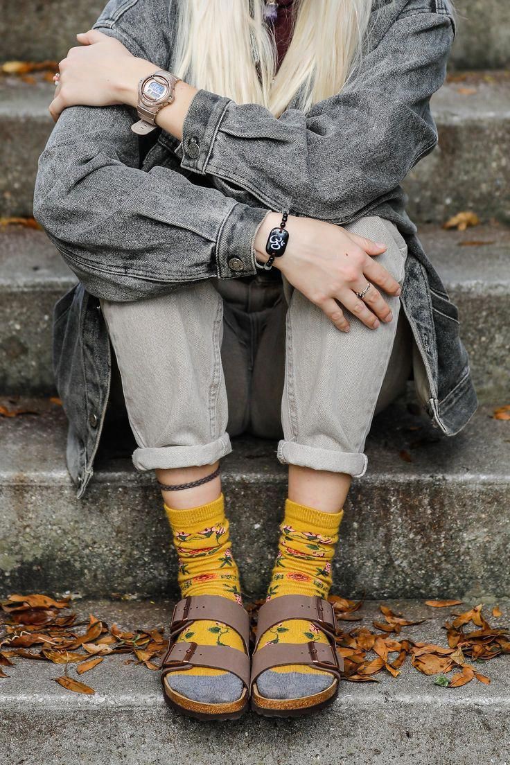 Just nice & beautiful fall birkenstocks, Socks and sandals: Birkenstock Arizona,  Birkenstock  