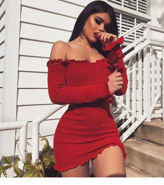 Red college party outfit ideas: party outfits,  Bodycon dress,  Fall Outfits,  Red Dress  