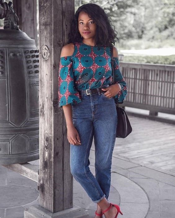 Stylish African Print Tops With Jeans: Ankara With Denim  