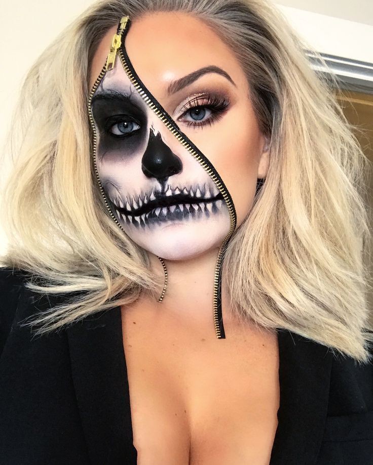Surely nice zipper Halloween makeup: Make-Up Artist,  facial makeup,  Halloween Makeup Ideas  