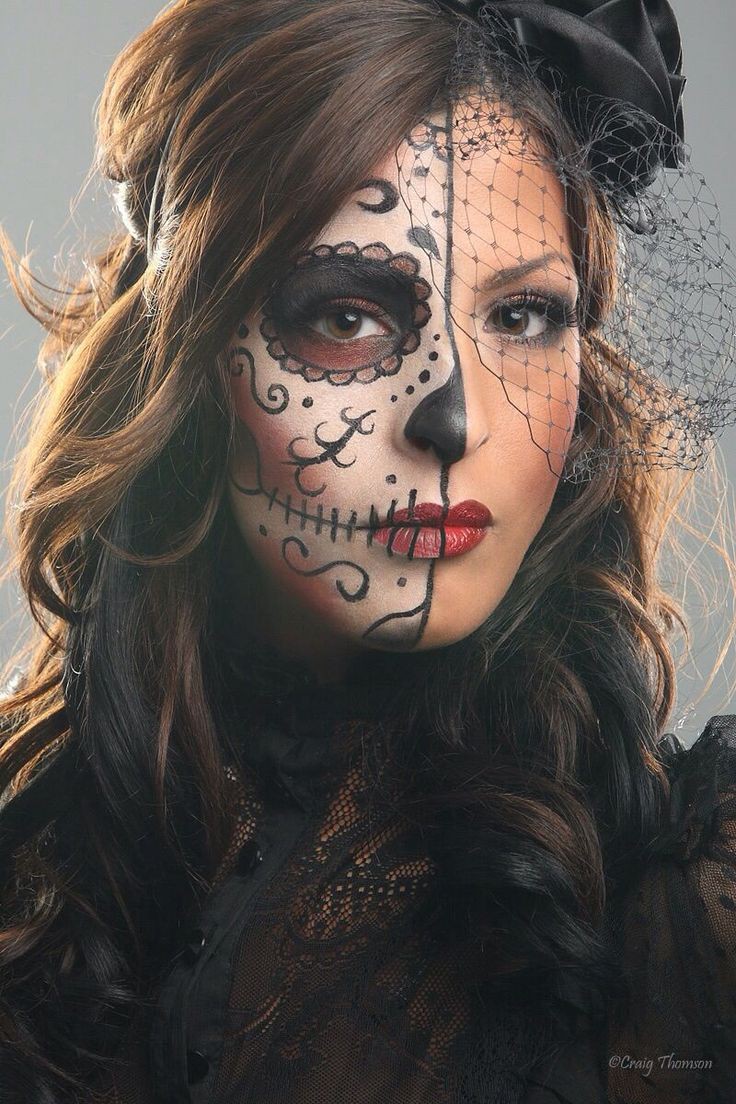 Day of the dead makeup ideas: facial makeup,  Halloween Makeup Ideas  