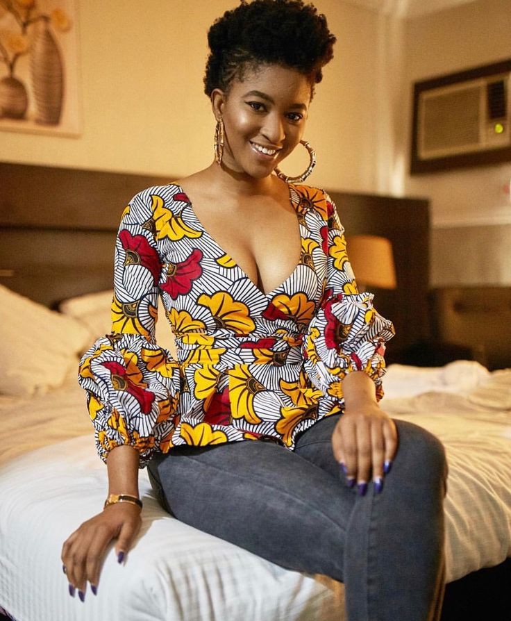 latest ankara tops on jeans 2019