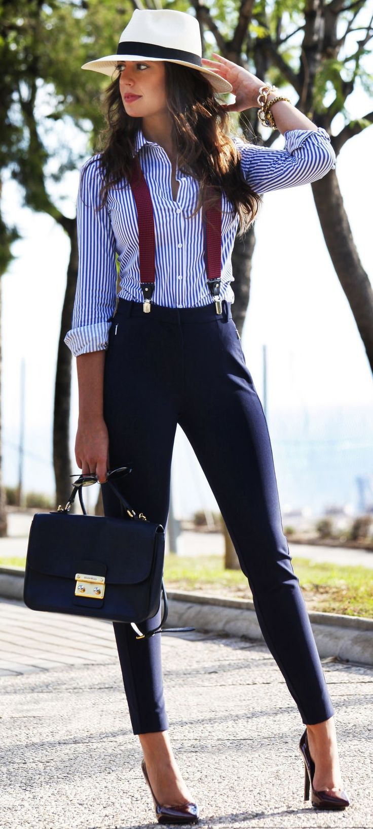 Women's Suspenders Outfit Ideas: Petite size,  Suspenders  