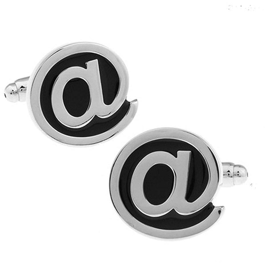 SILVER AND BLACK AT SYMBOL CUFFLINKS £15.99: NOVELTY CUFFLINKS  