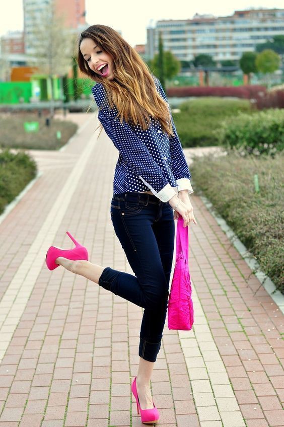 Combinar ropa con zapatos fucsia | Outfits With Heels And Jeans | High ...