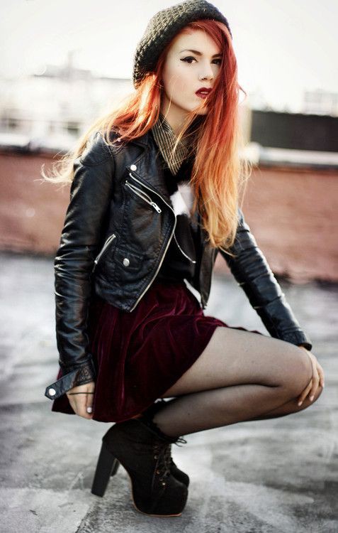 Best style of rock style, Grunge fashion: Leather jacket,  Grunge fashion,  Punk rock,  Punk Style,  Glam rock  