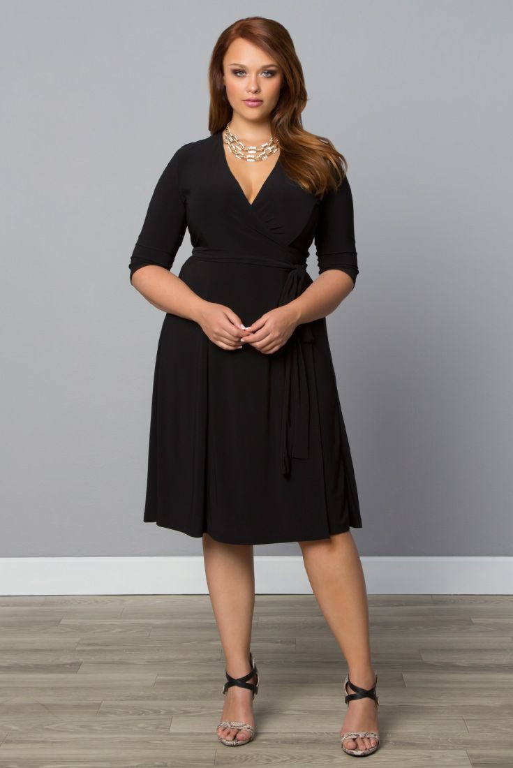 Find out new little black dress, Wrap dress | Plus Size Black Outfit ...