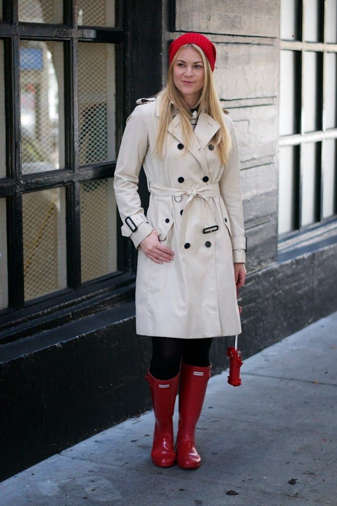 Perfect style for trench coat, Hunter Boot Ltd: Trench coat,  Wellington boot,  Burberry Trench  