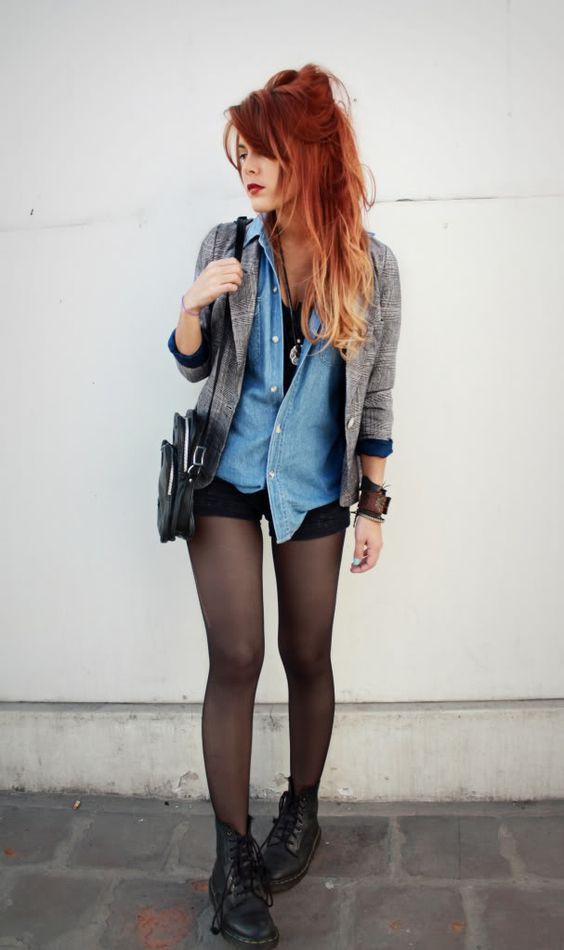 Cute outfits for redheads, Grunge fashion: Red hair,  Grunge fashion,  Gothic fashion,  Punk Style  