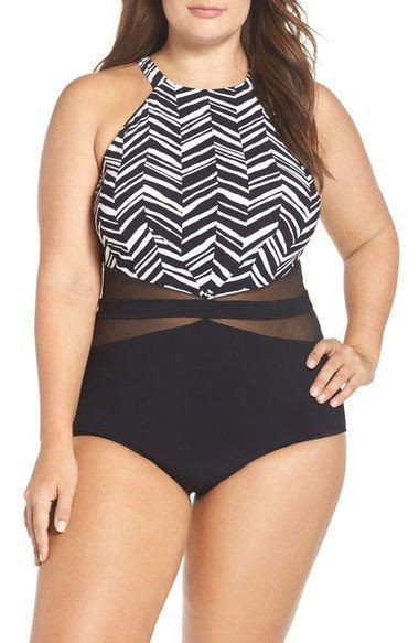 Great outfit ideas to try fashion model, Plus Size Swimwear: swimwear,  One-Piece Swimsuit  