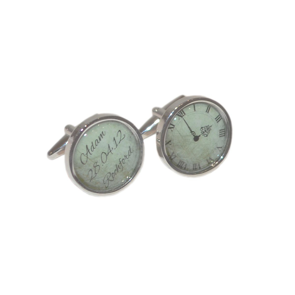 PERSONALISED NAME DATE & TIME WEDDING CUFFLINKS £24.99: Wedding Cufflinks  