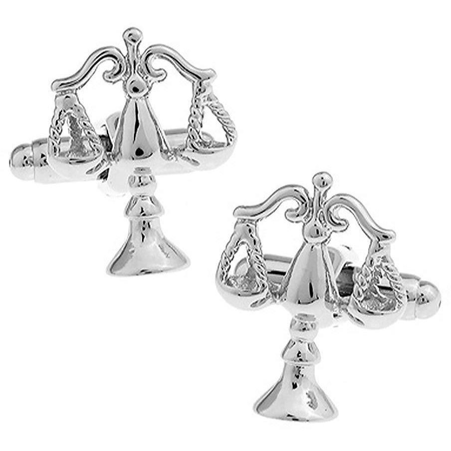 SILVER SCALES OF JUSTICE CUFFLINKS £15.99: NOVELTY CUFFLINKS  