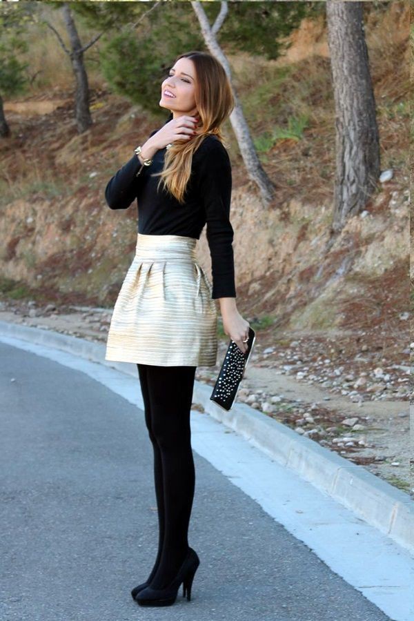 Cute and nice winter outfit women, Winter clothing | Black Leggings ...