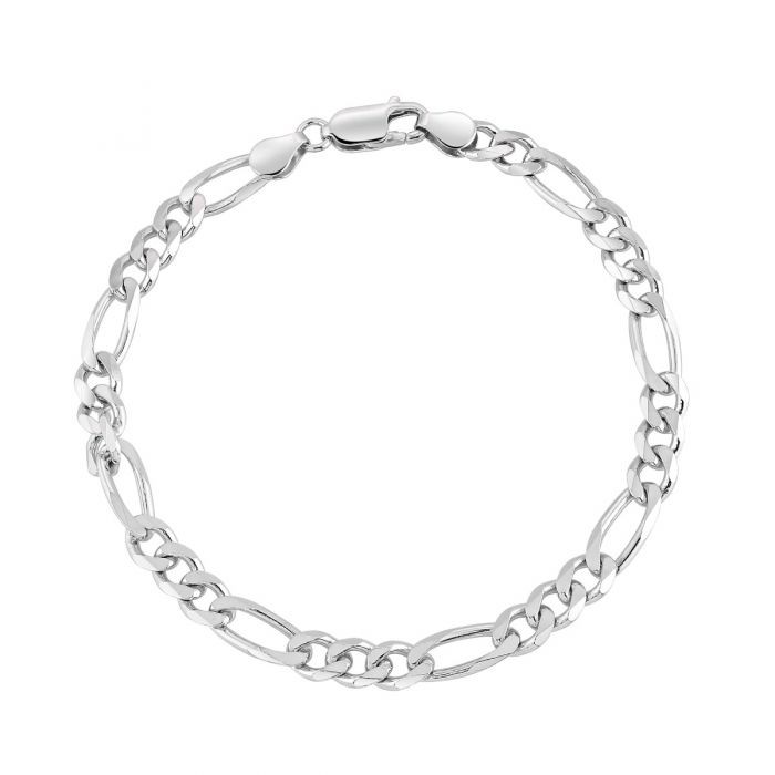 Sterling Silver 5.7mm Diamond Cut Figaro Link Bracelet £32.00: bracelet  