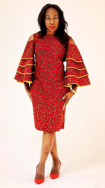 Ready to wear ankara, Bell sleeve: African Dresses,  Short Dresses  