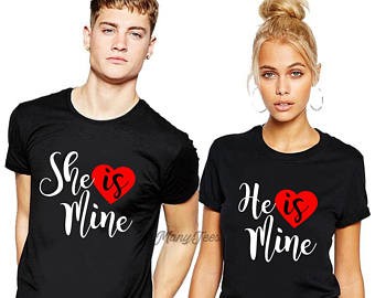 Images of cute t shirt couple, Couple t shirts: Crew neck,  shirts,  Printed T-Shirt,  Matching couple,  couple outfits  