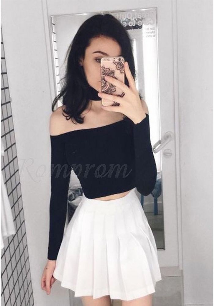White tennis skirt outfit, Two-piece Dress: Skirt Outfits  