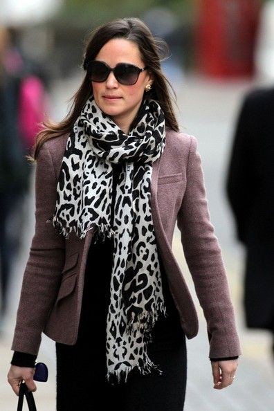 Cute and nice pippa middleton scarf, Leopard Print Scarf: Animal print,  winter outfits,  Pippa Middleton  