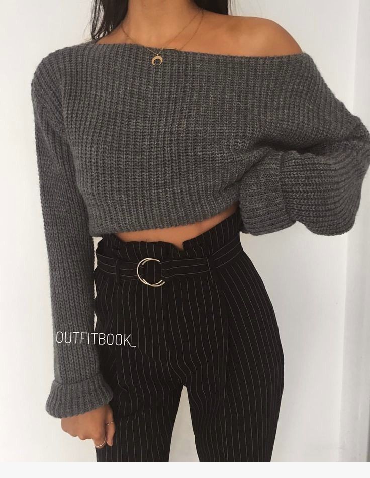 Cropped Sweaters Outfits, Tube top: Sweaters Outfit,  Cropped Sweater  