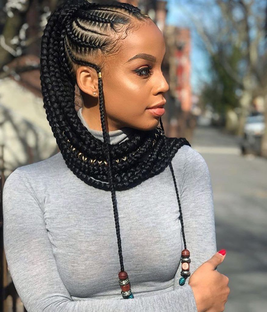 Check these great ideas for fulani ponytail braids, Box braids: Lace wig,  Crochet braids,  Box braids,  Braids Hairstyles,  French braid,  Fula people,  Black hair  
