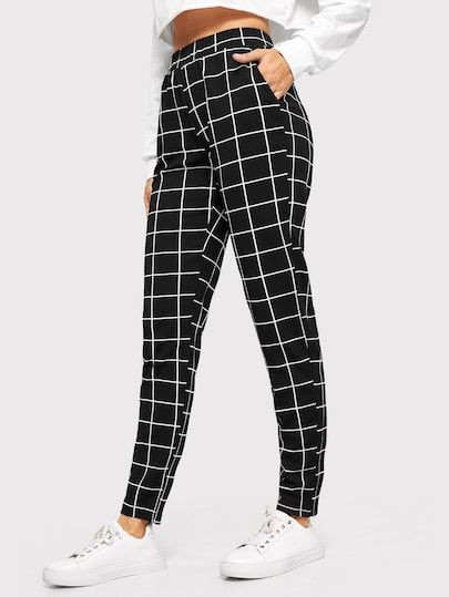 Finest tips for shein grid pants, Slim-fit pants: Slim-Fit Pants,  Tapered Pants,  Plaid Pants  