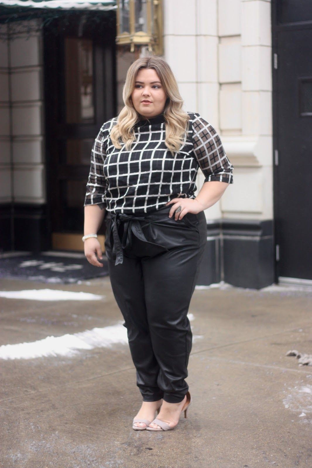 Leather trousers plus size, Plus-size clothing: Plus size outfit,  Plus-Size Model,  Casual Outfits  