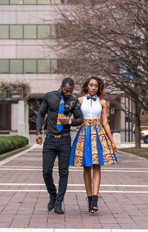His and hers new african outfits: African Dresses,  fashion blogger,  Royal blue,  Kitenge Couple Outfits  