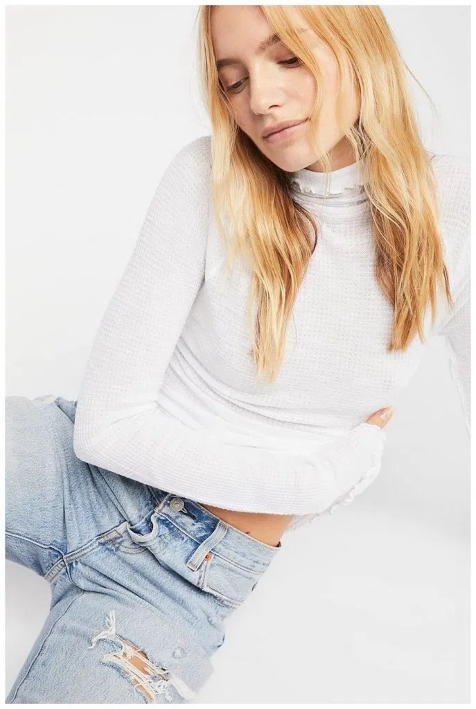 Free people make it easy thermal: School Outfit,  Polo neck  