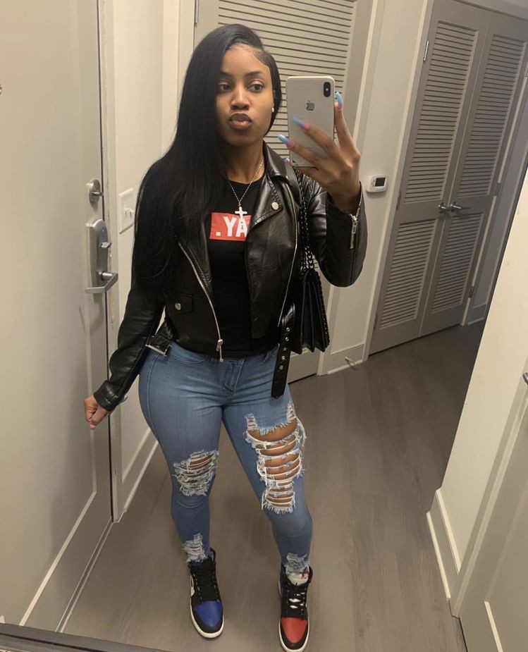Black Swag Clothing, Leather jacket, Casual wear: Ripped Jeans,  Crop top,  Dress code,  Leather jacket,  Business casual,  Casual Outfits,  Black Swag Outfits,  Boxy Jacket,  Lounge jacket,  Black Leather Jacket  