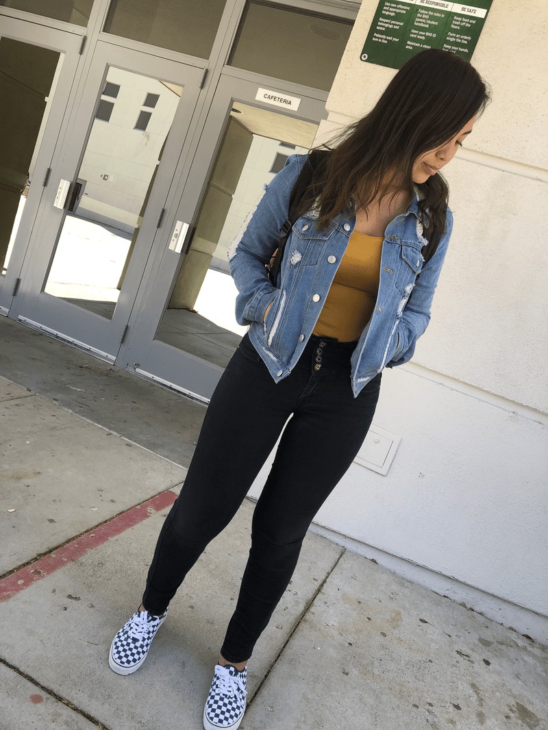 Jean jacket Baddie Outfits With Van,: Jean jacket,  Baddie Outfits,  Boxy Jacket,  Lounge jacket  