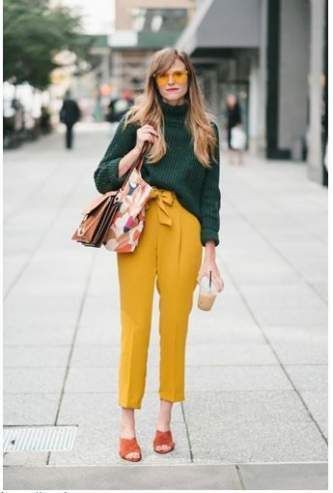 Yellow  Fashion Pants Capri pants