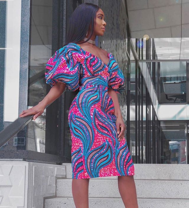 Off shoulder with puffed sleeves ankara: African Dresses,  Maxi dress,  Ankara Outfits,  Ankara Short Gown  