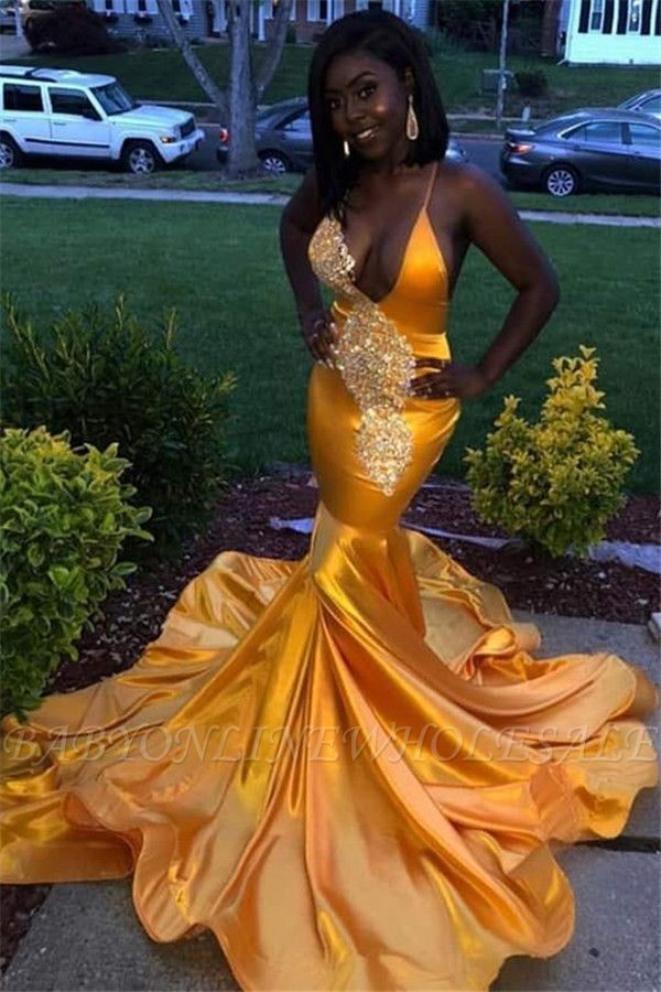 High Neck Yellow Prom Gowns, A-line Prom Dresses, Popular Prom Dresses –  ClaireBridal