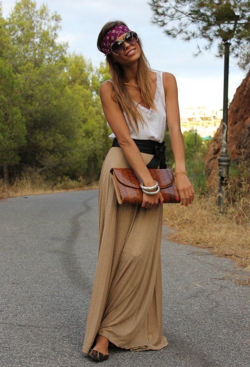 Maxi skirts with belt, Maxi dress ...