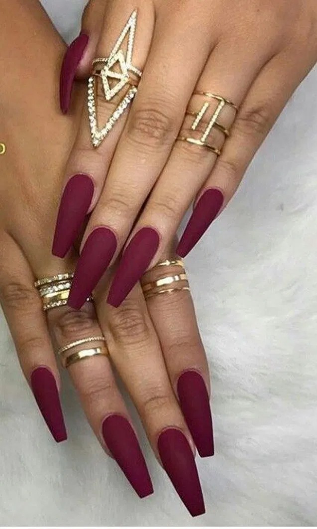 Fine categories on fall maroon nails, Nail art: Nail Polish,  Nail art,  Artificial nails,  Pretty Nails  