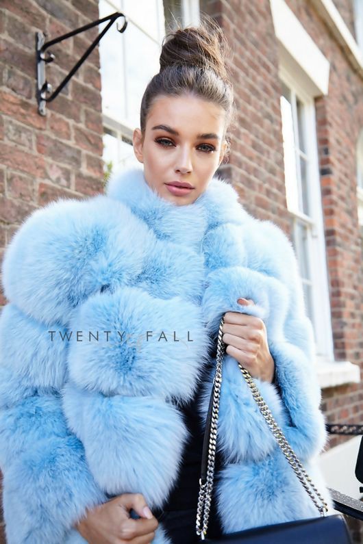 Baby blue fluffy jacket, Fur clothing | Outfits With Faux Fur Coats | Animal  print, blue fox, Fake fur