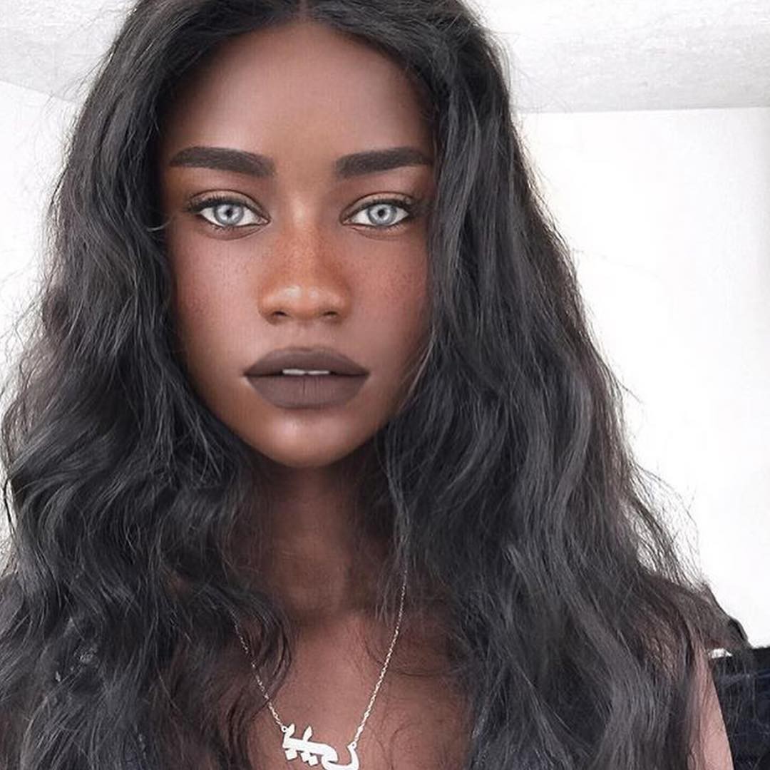 Brown skin with blue eyes: Dark skin,  Light skin,  Brown hair,  Eye Shadow,  Black hair,  Hot Instagram Teens  