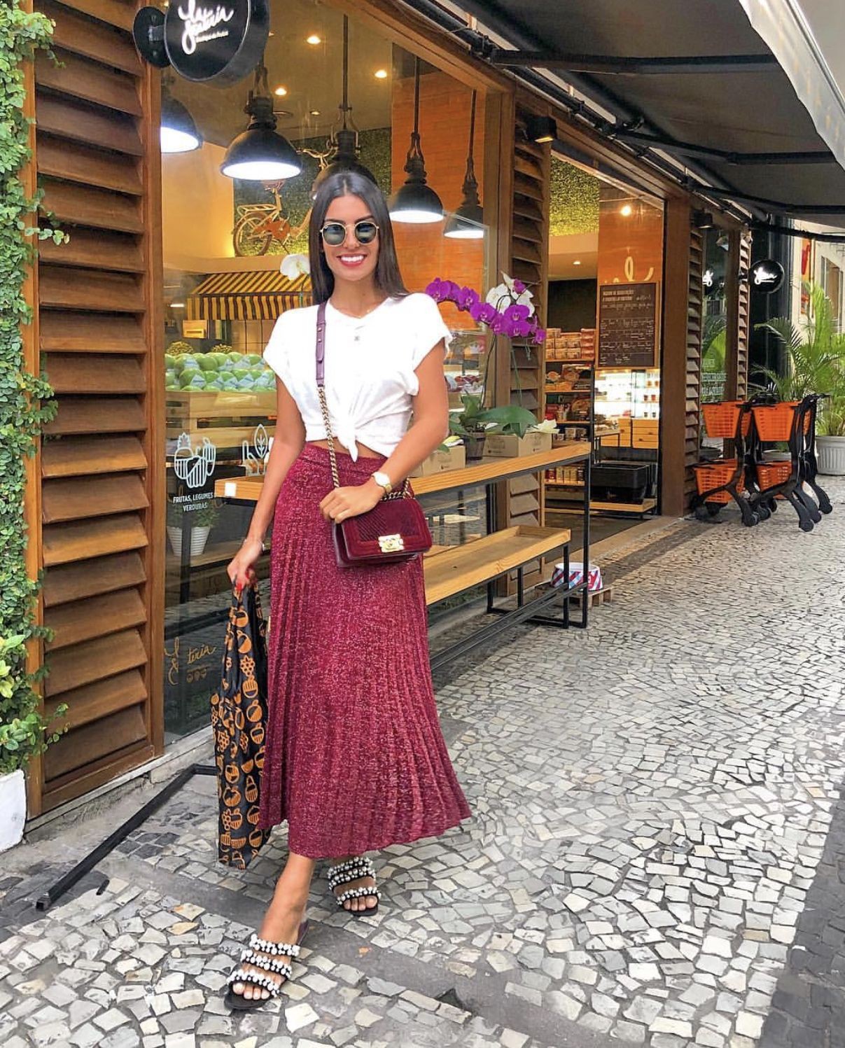 Carol neves instagram looks, Kimono Estampado: Skirt Outfits,  Casual Outfits  