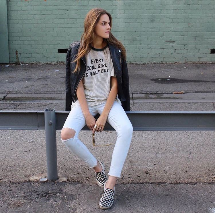 checkerboard slip on outfit