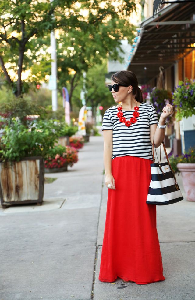 Simple Red Skirt Outfit: Skirt Outfits,  Casual Outfits  