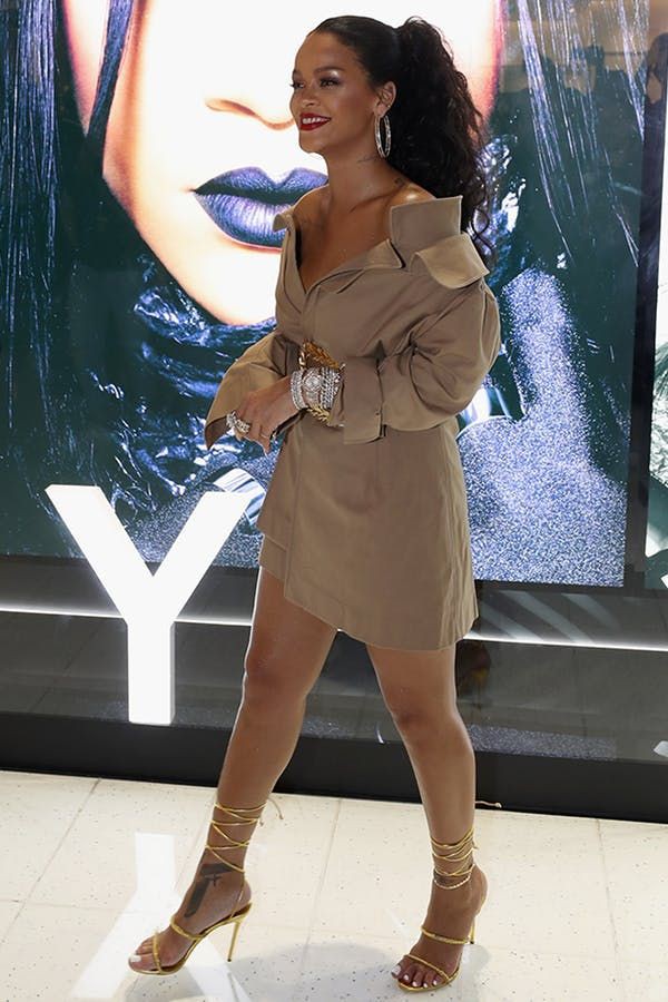 Definitely see these great fenty dress, Clara Lionel Foundation: Trench coat,  Fenty Beauty,  Rihanna Style  